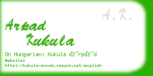 arpad kukula business card